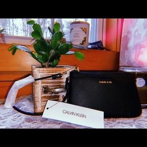 Calvin Klein black wristlet wallet